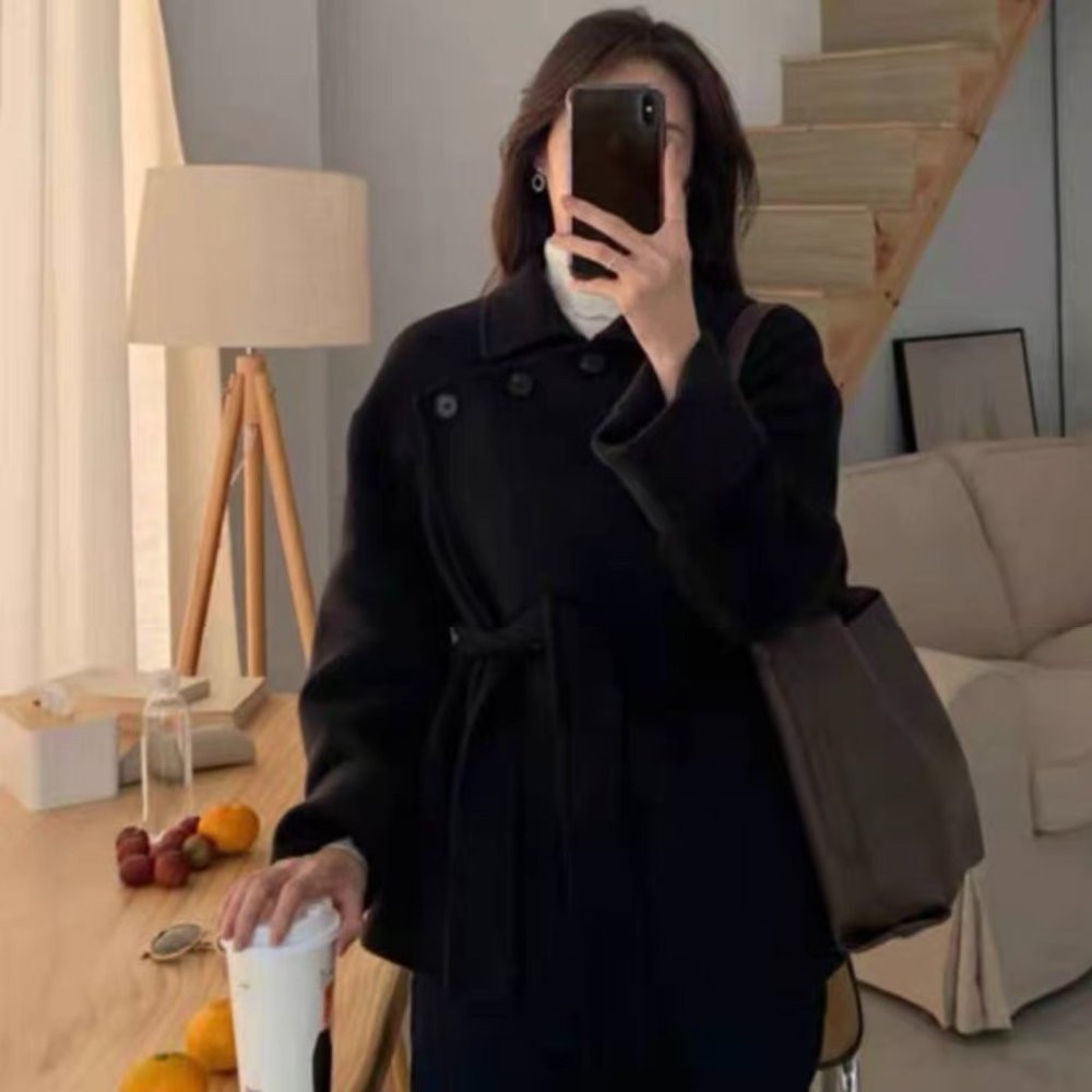 black coat with 100% wool